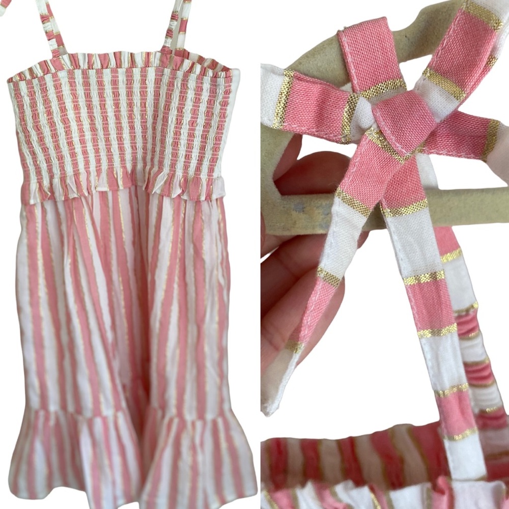 J. Crew Pink and White Striped Kids Casual Dress